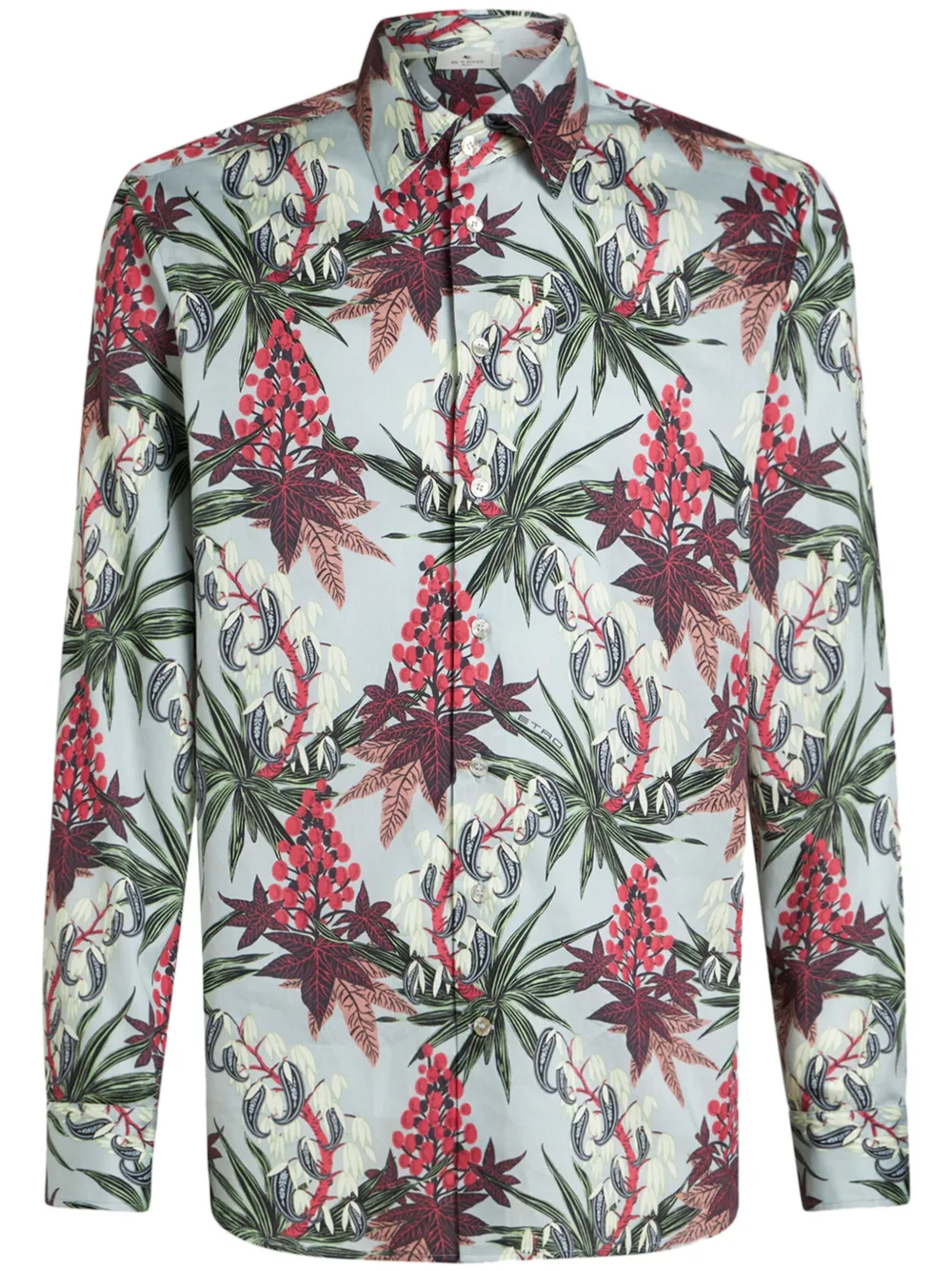 Etro Foliage-print Cotton Shirt In Multi