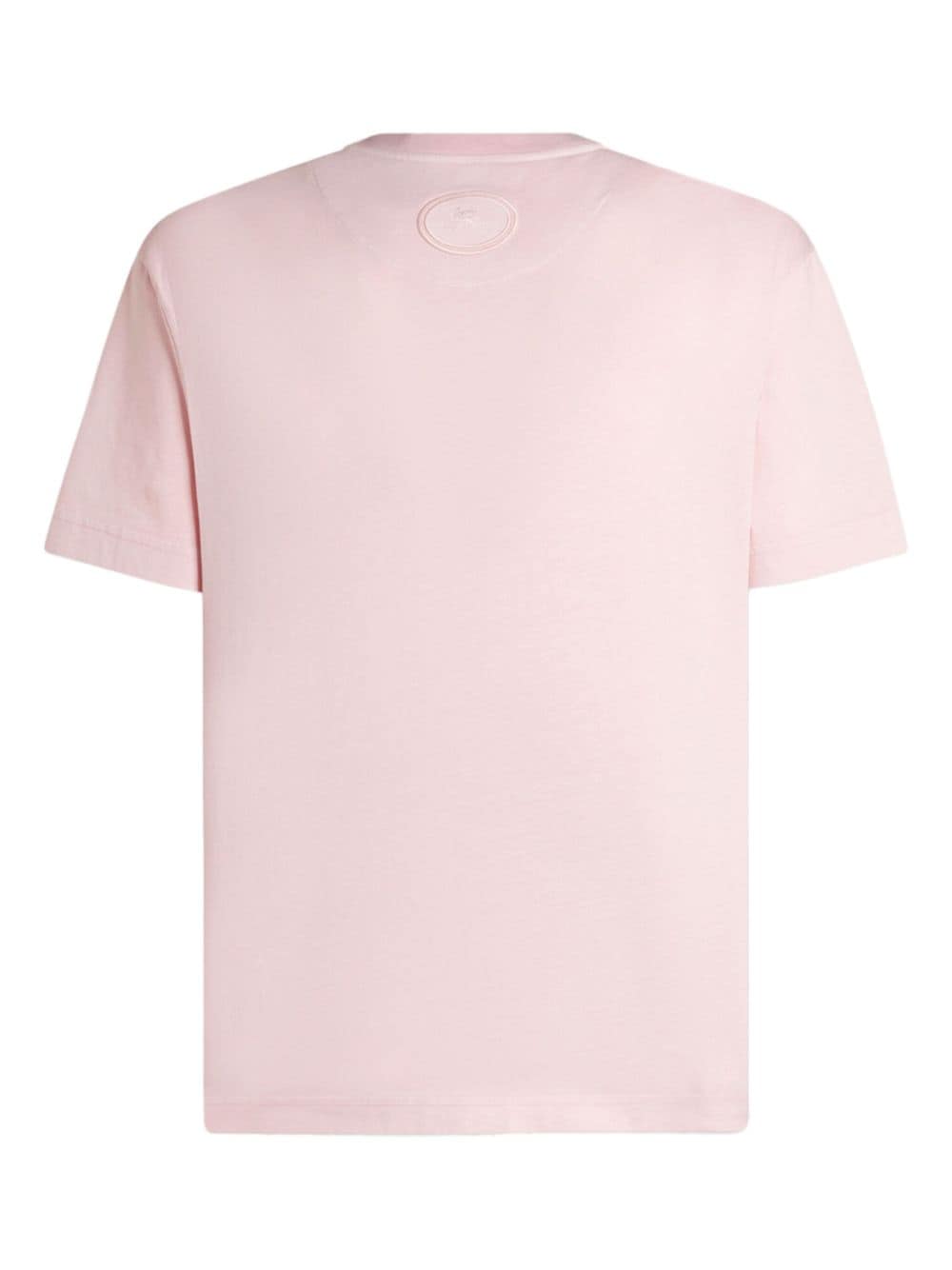 Shop Etro Logo-embroidered Cotton T-shirt In Pink