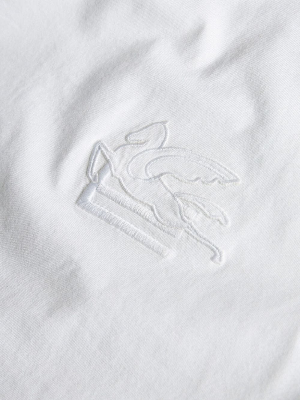 Shop Etro Logo-embroidered Cotton T-shirt In White