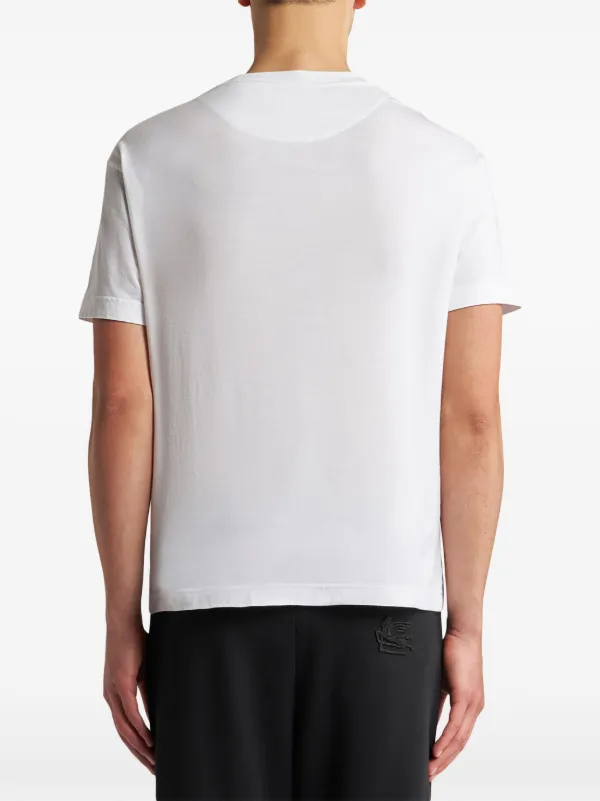ETRO logo-embroidered Cotton T-shirt | White | FARFETCH