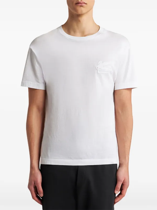 【送料&関税込】Etro Cotton T-shirt With Embroidered Logo ETRO logo-embroidered Cotton T-shirt | Black | FARFETCH