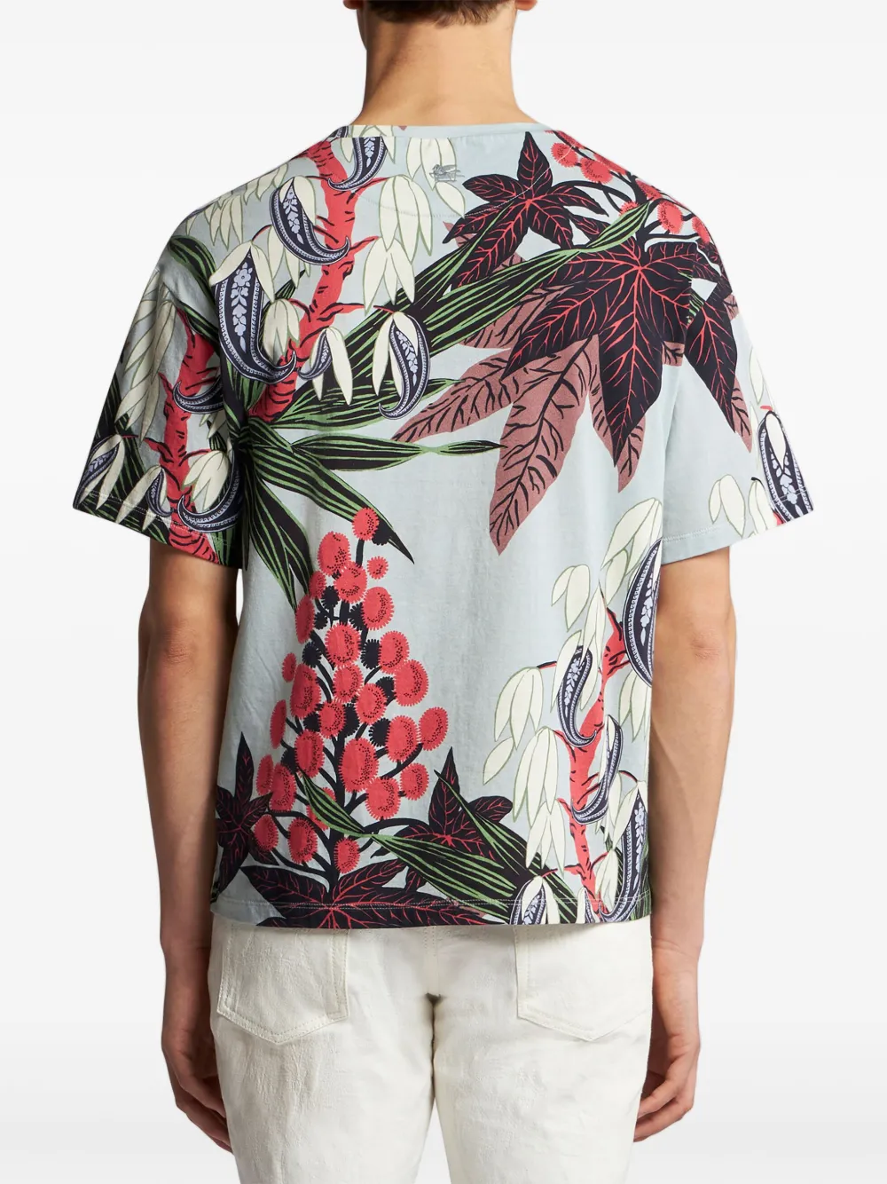 Shop Etro Printed Short-sleeve T-shirt In Blue