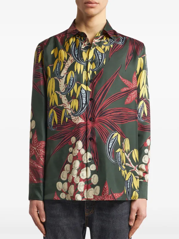 ETRO Printed Silk Shirt | Green | FARFETCH