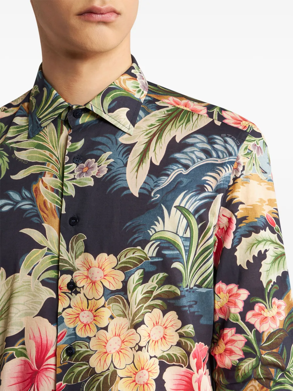 ETRO Overhemd met bloemenprint Blauw