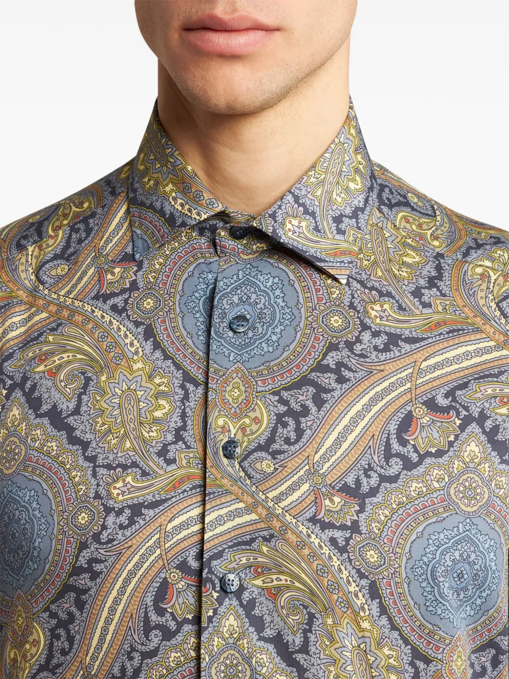 ETRO Overhemd met abstracte print Blauw