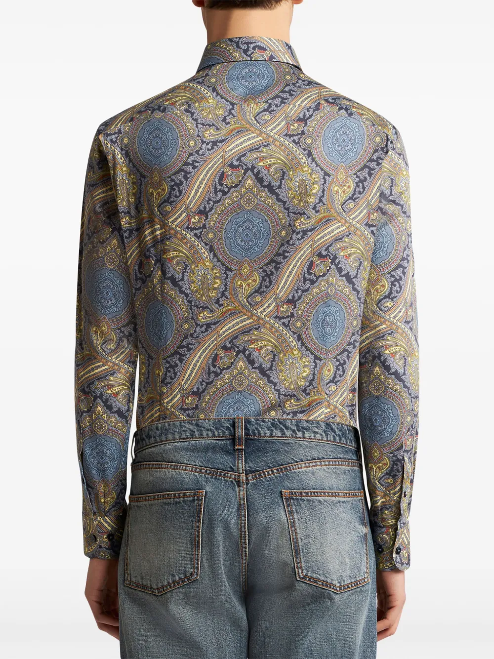ETRO Overhemd met abstracte print Blauw
