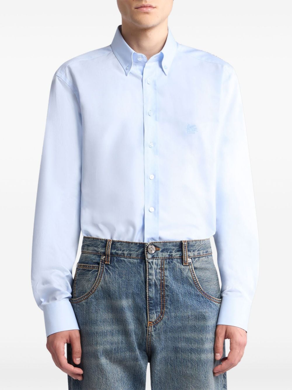 ETRO Pegaso button-up shirt - Blauw