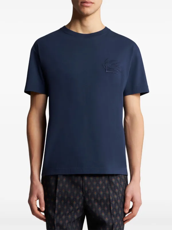 ETRO Pegaso-embroidery T-shirt | Blue | FARFETCH ZA