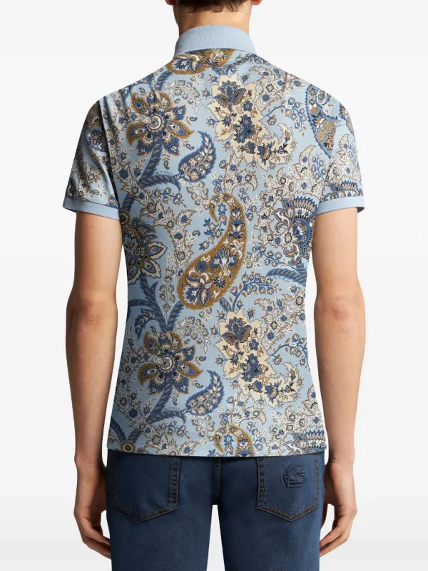 ETRO フローラル ペイズリー ポロシャツ | ブルー | FARFETCH JP
