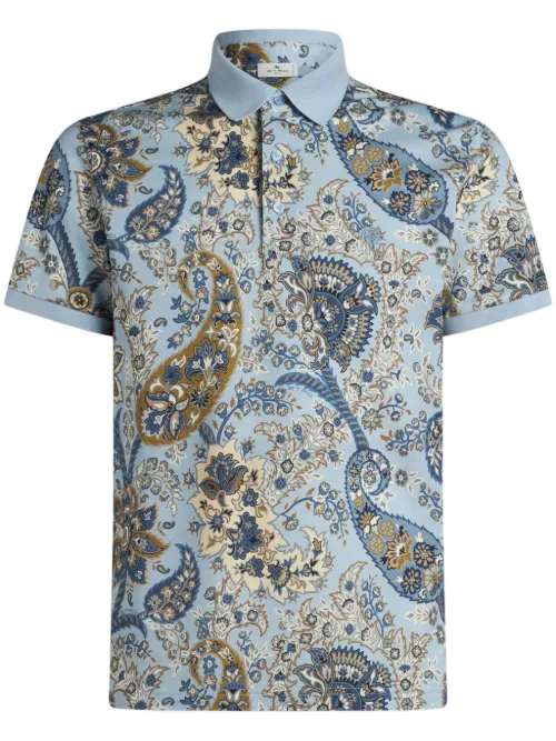 ETRO polo à motif cachemire - Bleu - ETRO - Modalova