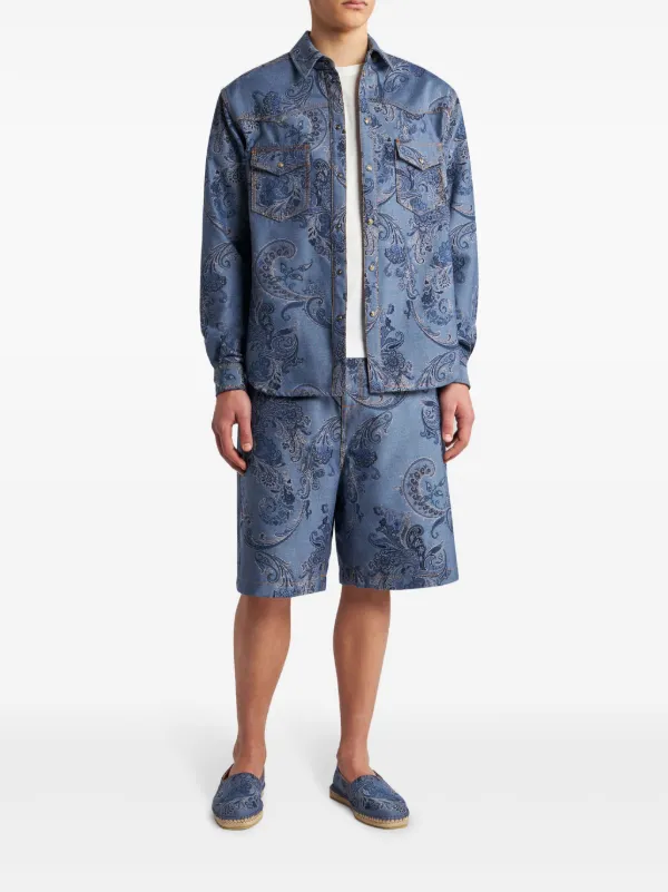 ETRO ペイズリー デニムシャツ | ブルー | FARFETCH JP