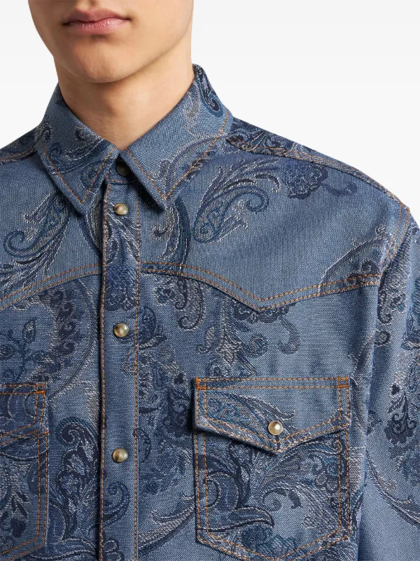 ETRO ペイズリー デニムシャツ | ブルー | FARFETCH JP