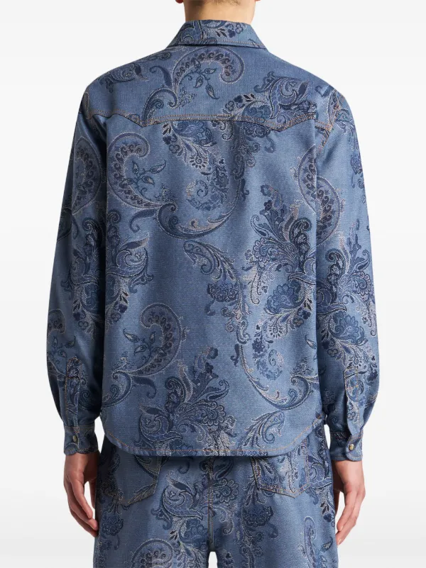 ETRO ペイズリー デニムシャツ | ブルー | FARFETCH JP