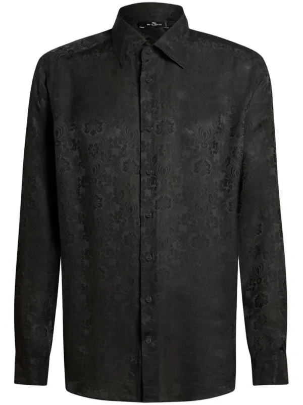 ETRO Jacquard Silk Shirt | Black | FARFETCH