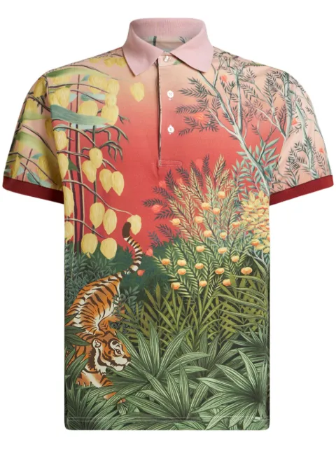 ETRO graphic-print ombré polo shirt