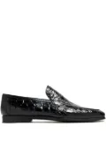 Magnanni crocodile-embossed loafers - Black