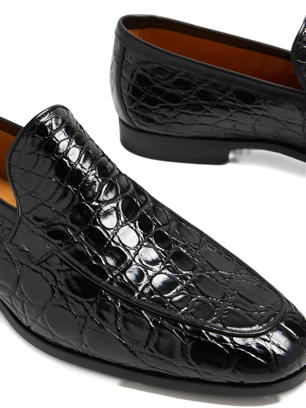 Magnanni crocodile-embossed loafers Black