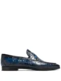 Magnanni embossed texture loafers - Blue