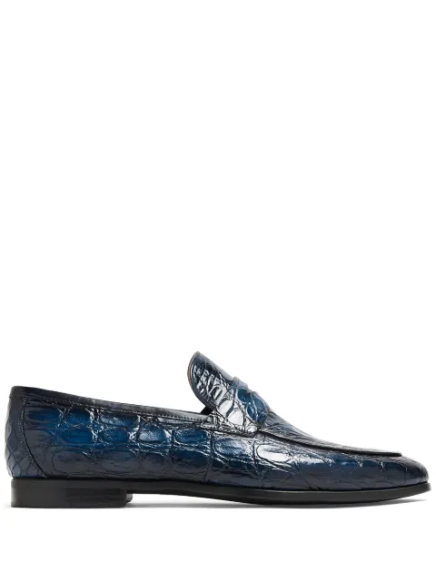 Magnanni embossed texture loafers 