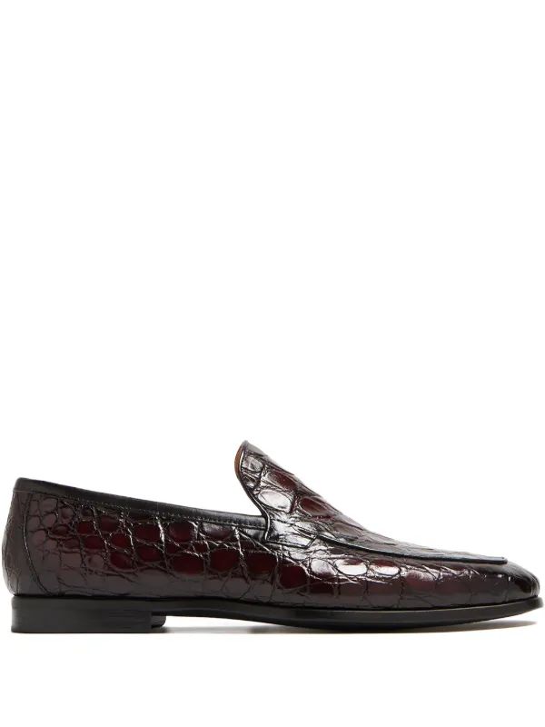 Magnanni crocodile-embossed Loafers Red FARFETCH PH