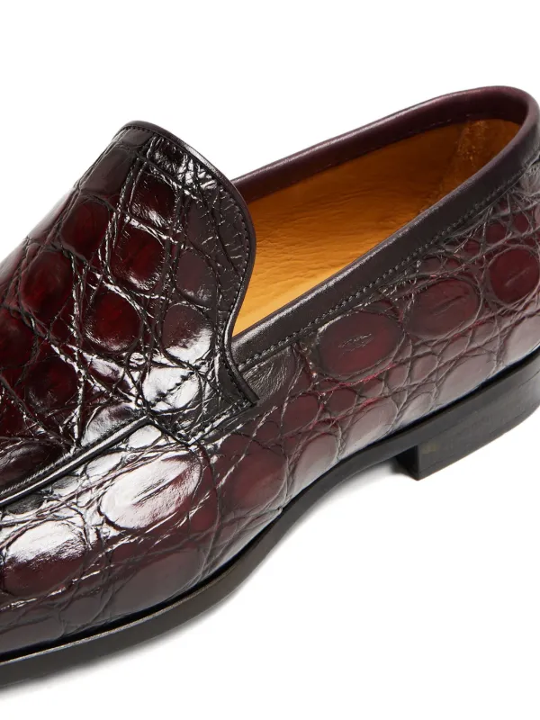 Magnanni crocodile-embossed Loafers Red FARFETCH IN