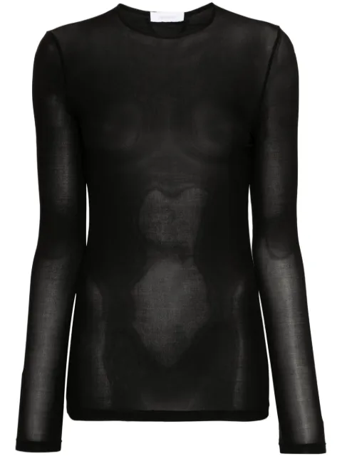Rabanne semi-sheer long-sleeve T-shirt 