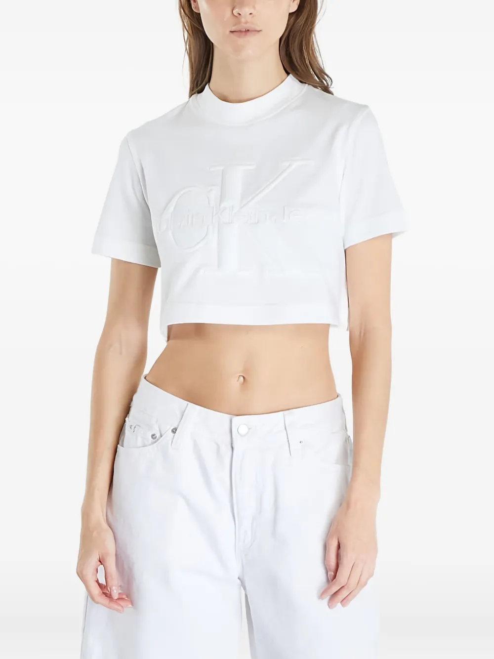 Calvin Klein Jeans T-shirt con logo goffrato - Bianco