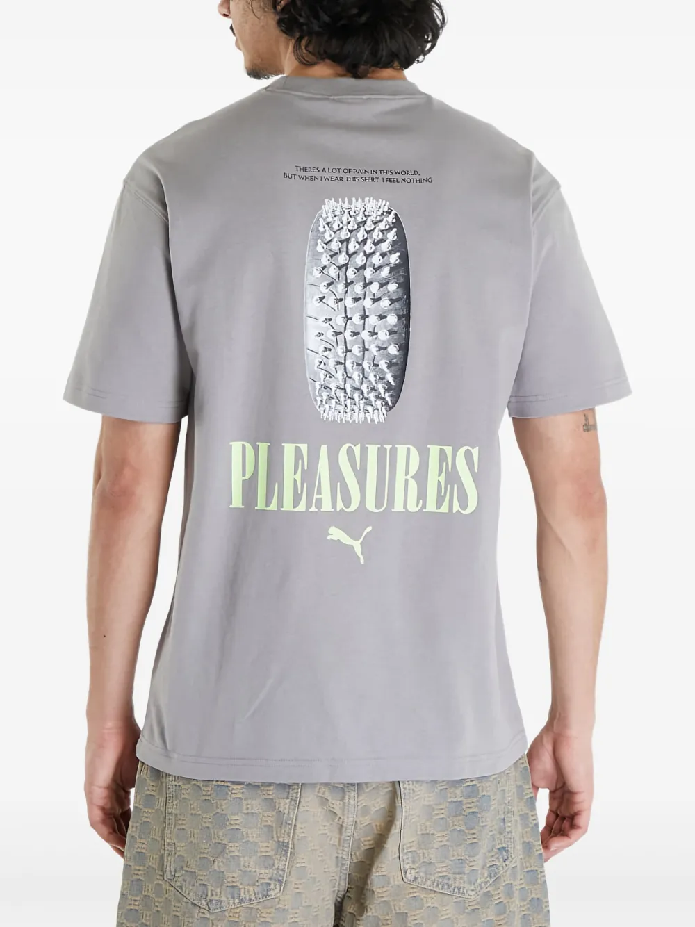 PUMA T-shirt van katoenblend Grijs