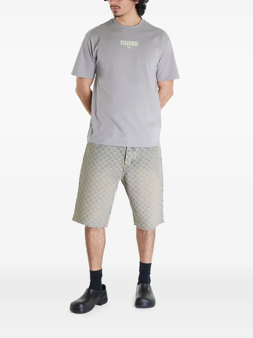PUMA T-shirt van katoenblend - Grijs