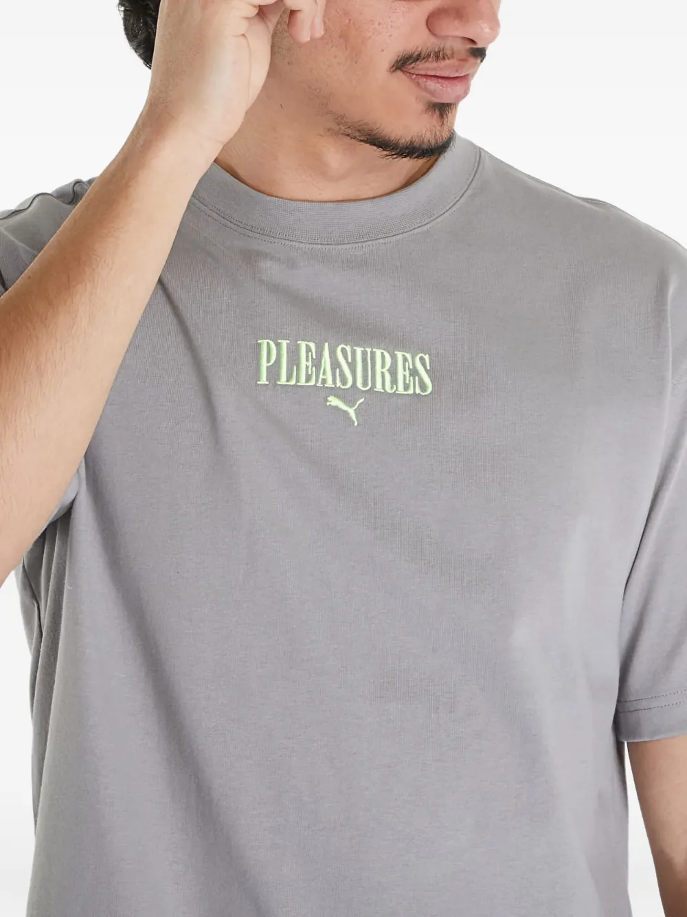 PUMA T-shirt van katoenblend Grijs