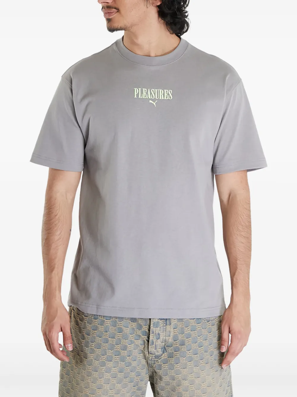 PUMA T-shirt van katoenblend Grijs