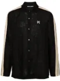 Palm Angels logo-embroidered linen shirt - Black