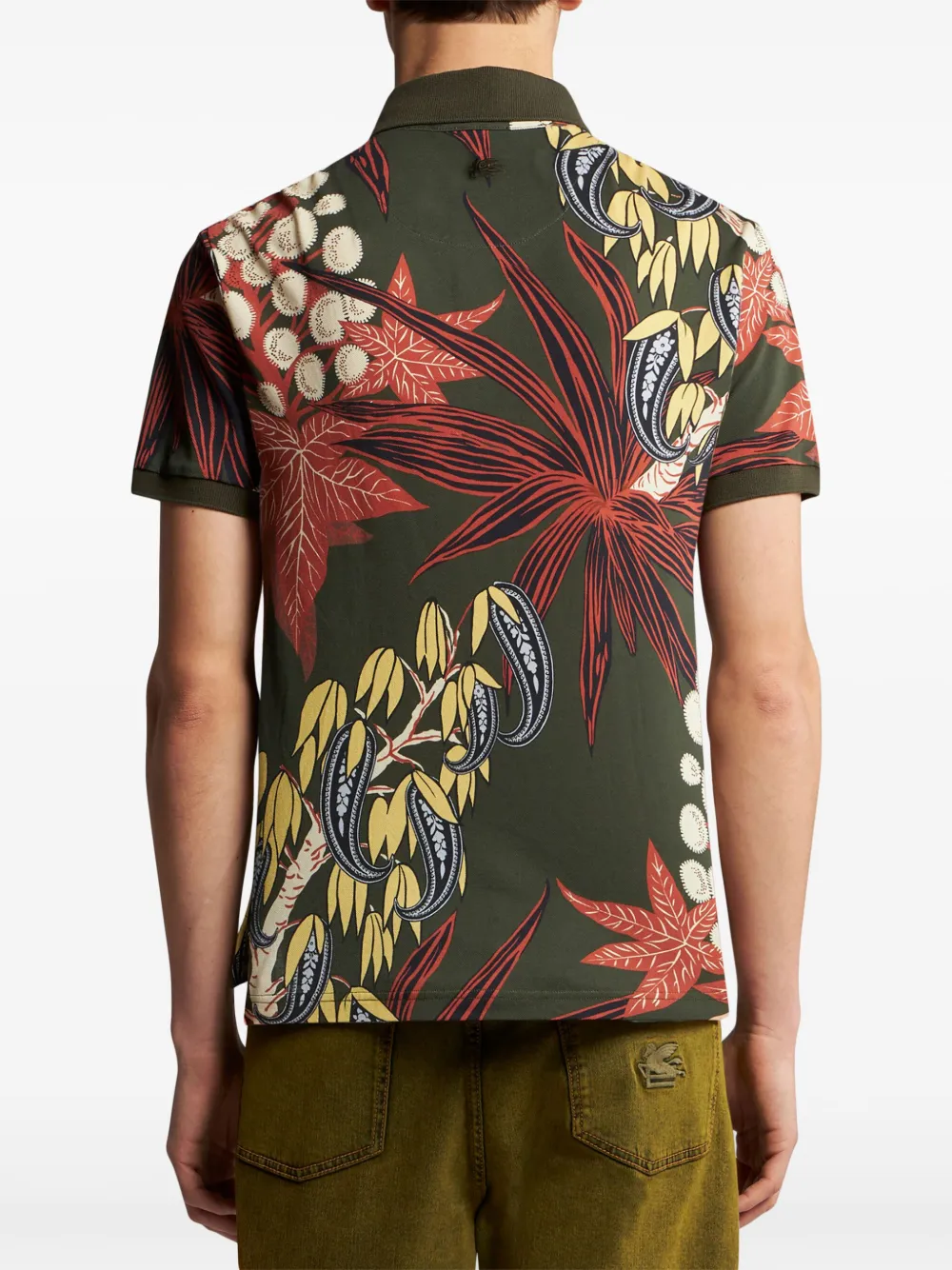 ETRO Poloshirt met bladerprint Groen
