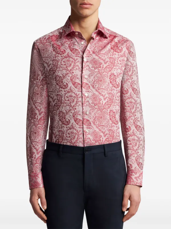 ETRO フローラル ペイズリー シルク ジャケット ピンク Etro Pink Paisley Jacquard Single-Breasted Jacket | Neiman
