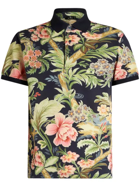 ETRO floral-print cotton polo shirt