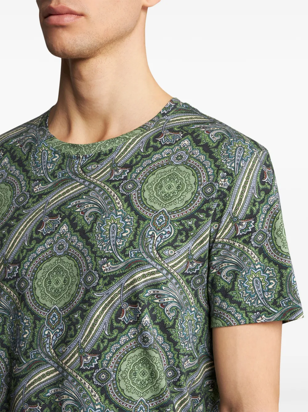 ETRO T-shirt met paisley-print Groen