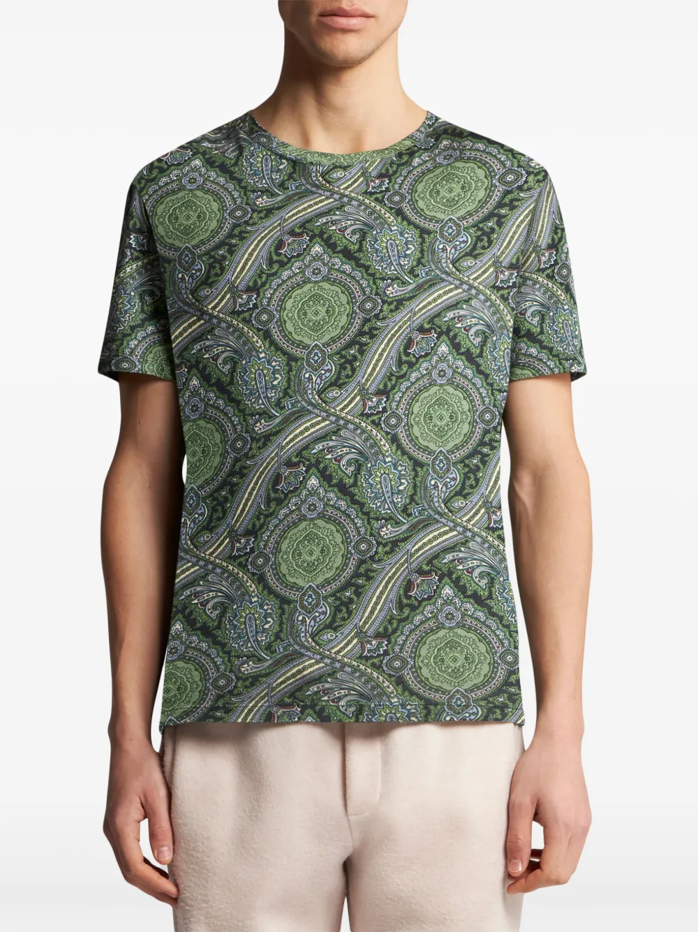 ETRO T-shirt met paisley-print Groen