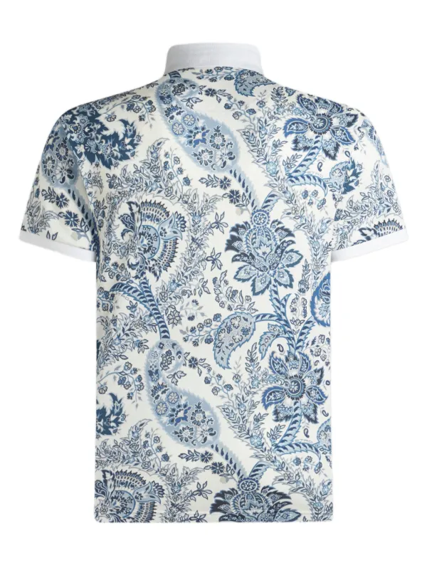 【送料&関税込】Etro Light Blue Paisley Print T-shirt ETRO paisley-print Cotton Polo Shirt | White | FARFETCH
