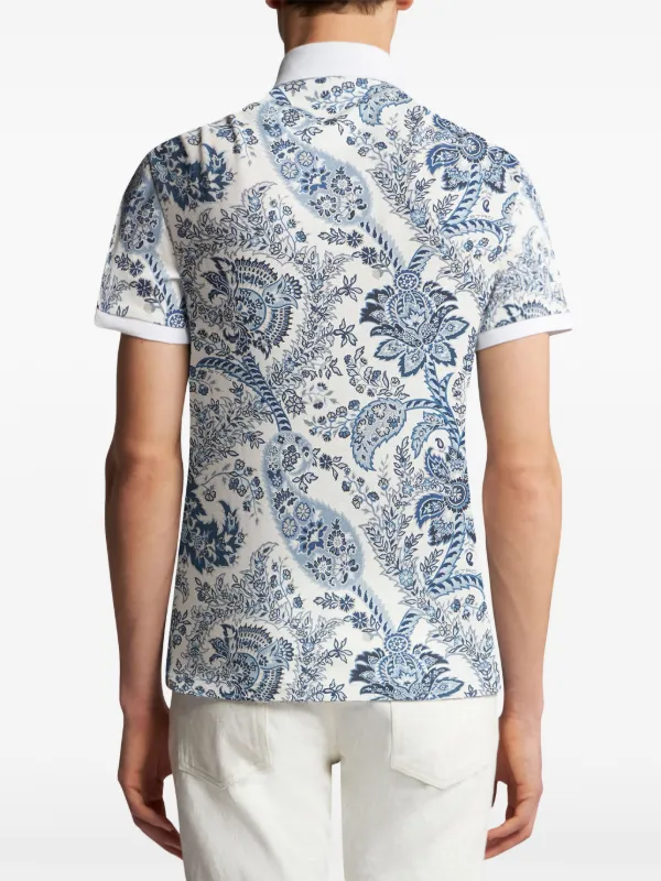 【関税&送料込】Etro T-shirts and Polos ETRO paisley-print Cotton Polo Shirt | White | FARFETCH