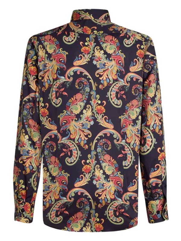 ETRO paisley-print cotton-blend Shirt | Blue | FARFETCH