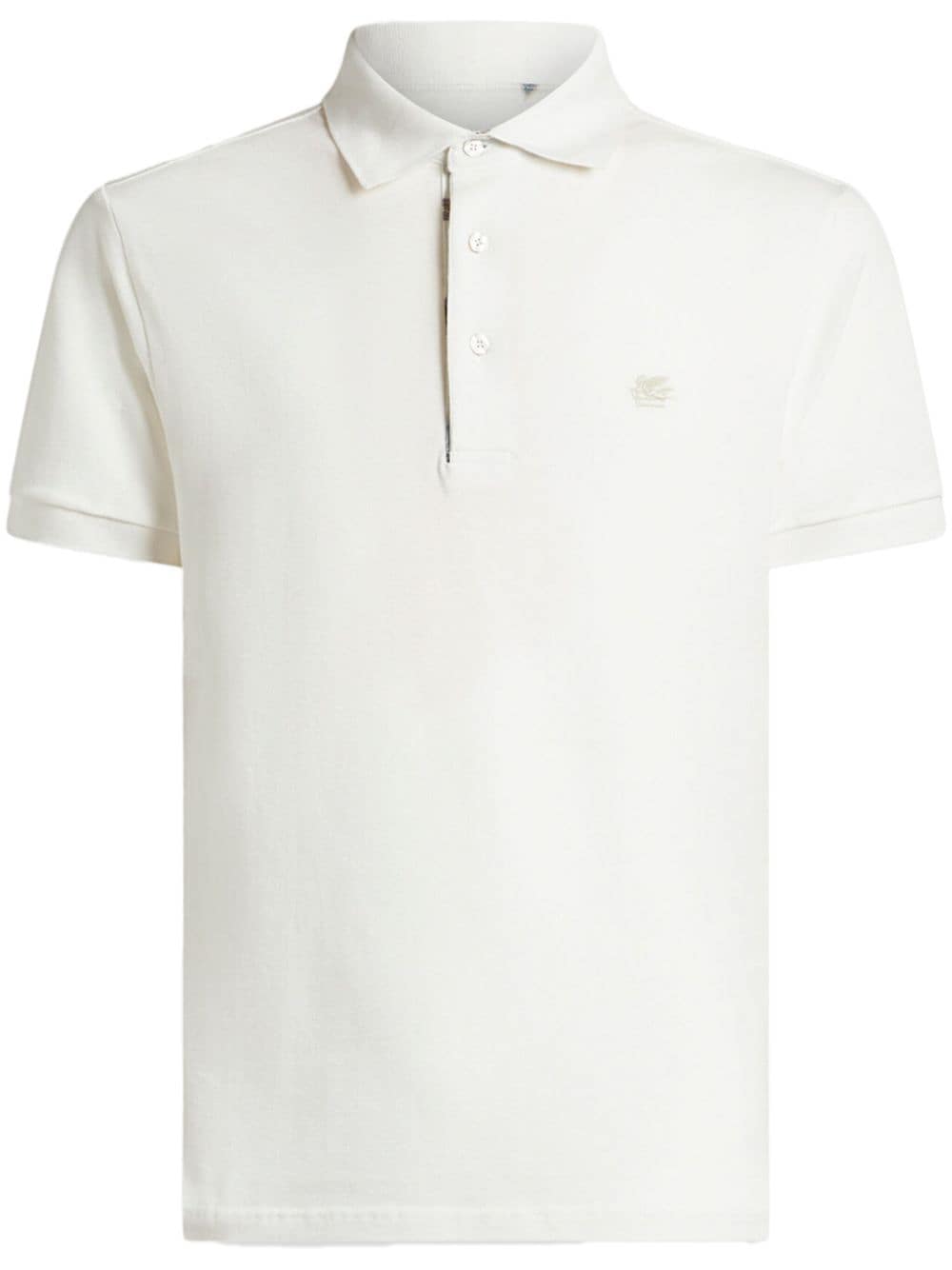 Etro Pegaso-embroidered Polo Shirt In White