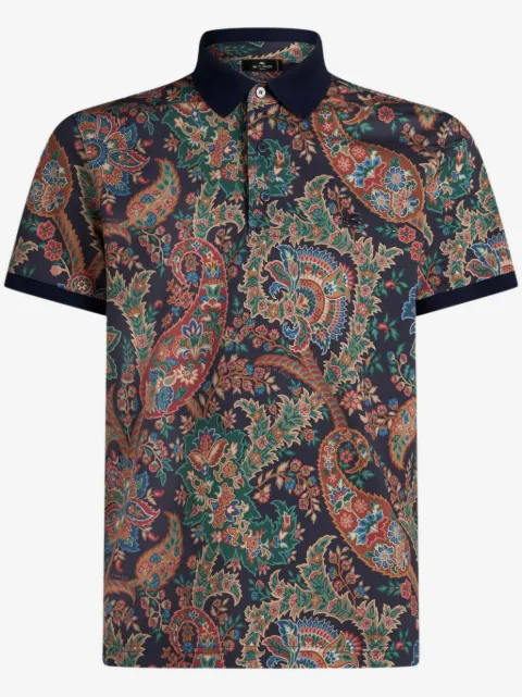 ETRO playera tipo polo con estampado de cachemira
