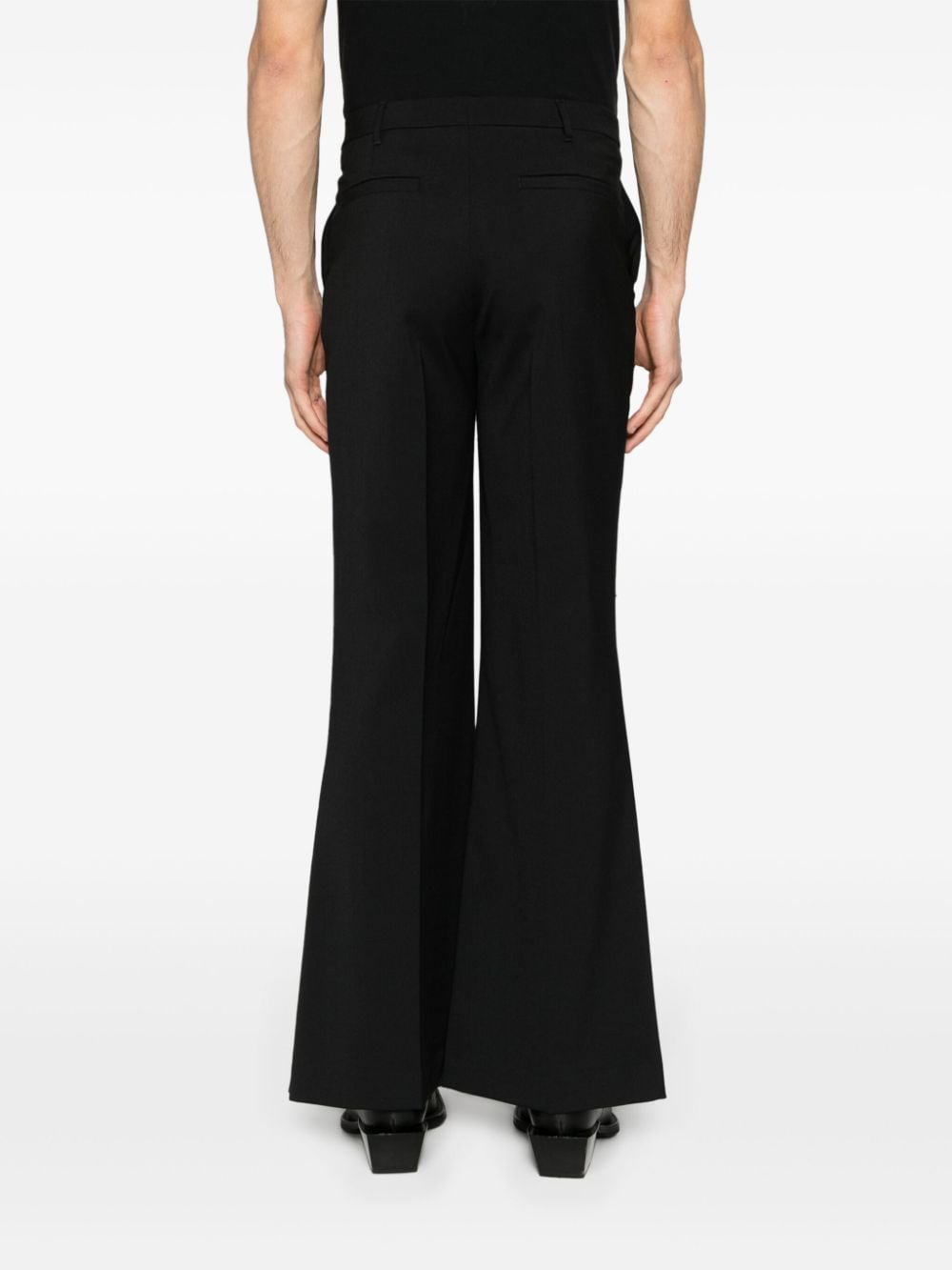 Shop Lựu Đạn Mid-rise Flared Tailored Trousers In Black
