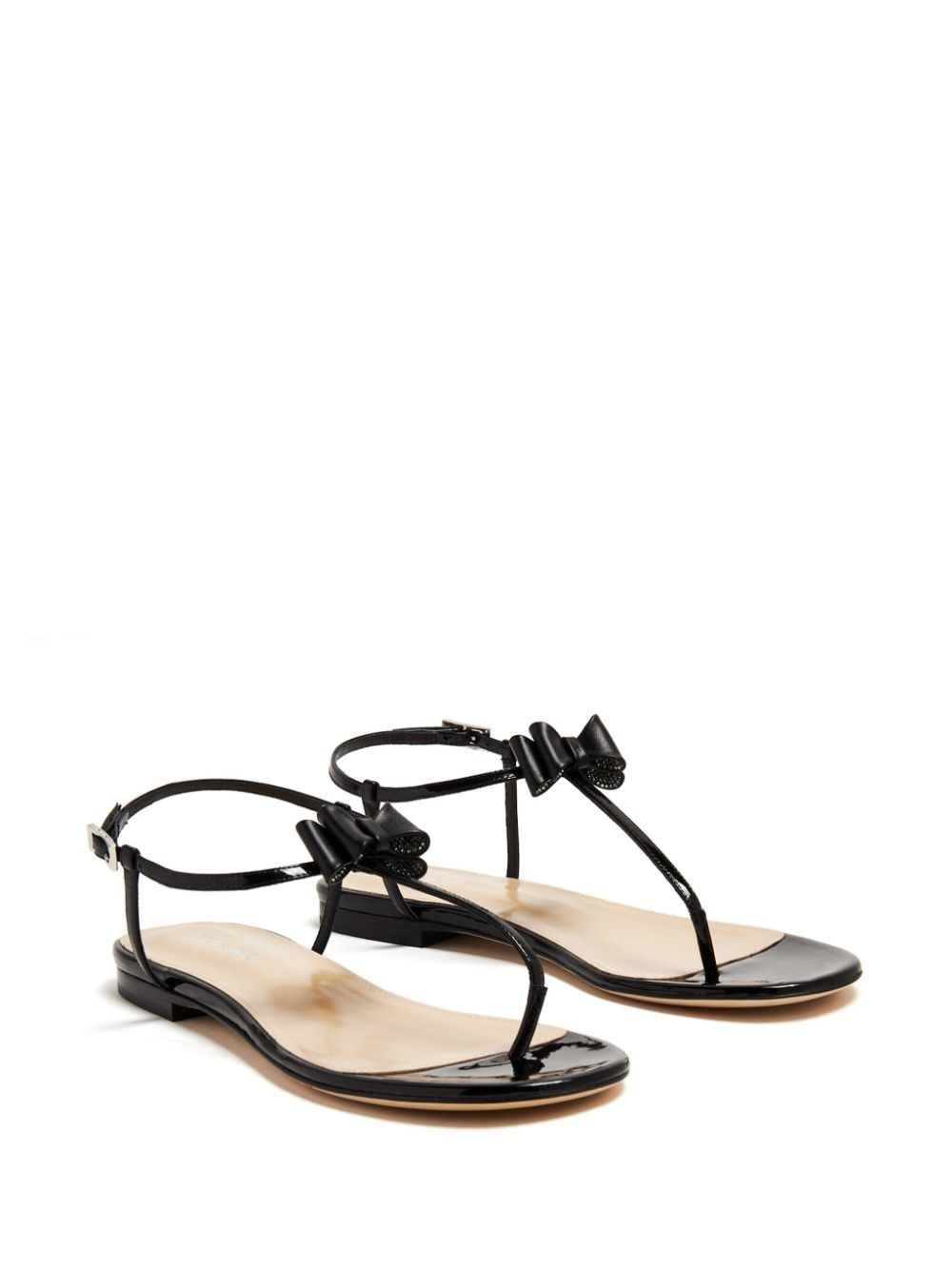 MACH & MACH bow-detail leather sandals - Zwart