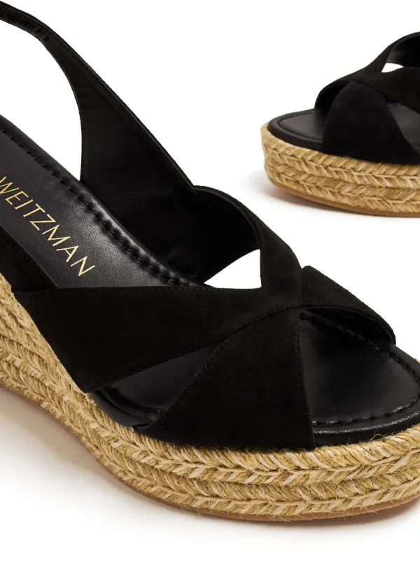 Stuart Weitzman Espadrilles Compensees Mirela 80 Mm Noir FARFETCH DZ