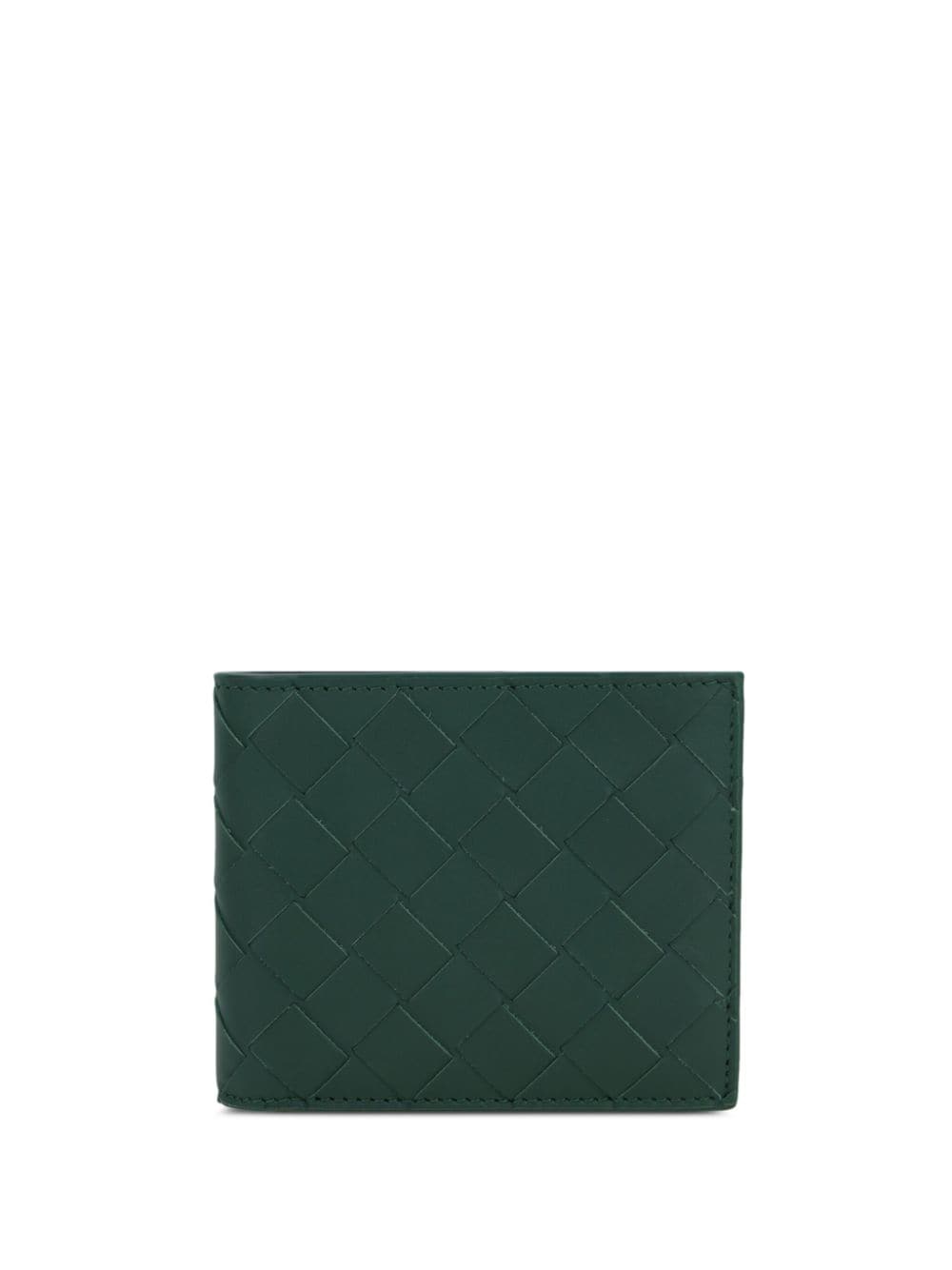 Bottega Veneta Intrecciato Bi-fold Leather Cardholder In Green