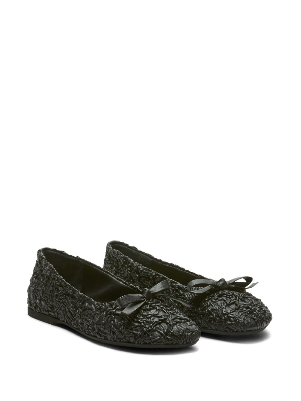 Nº21 cloqué leather ballerina shoes - Zwart