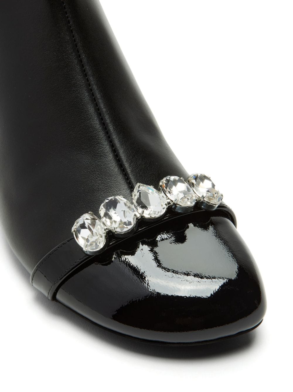 Shop N°21 30mm Crystal Leather Ankle Boots In Black