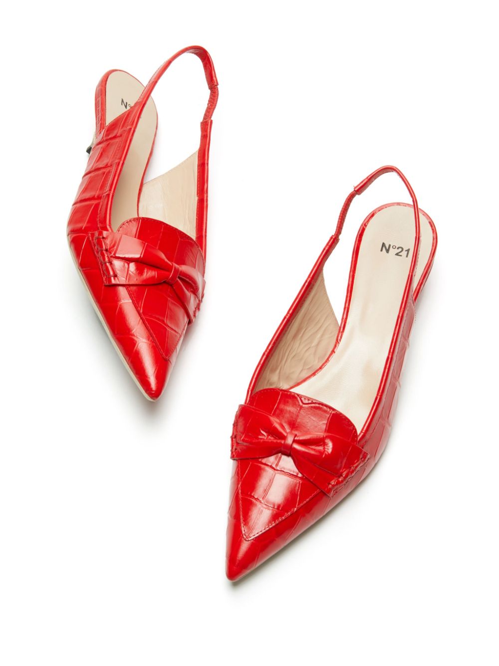 Nº21 Slingback pumps 30mm met strik Rood