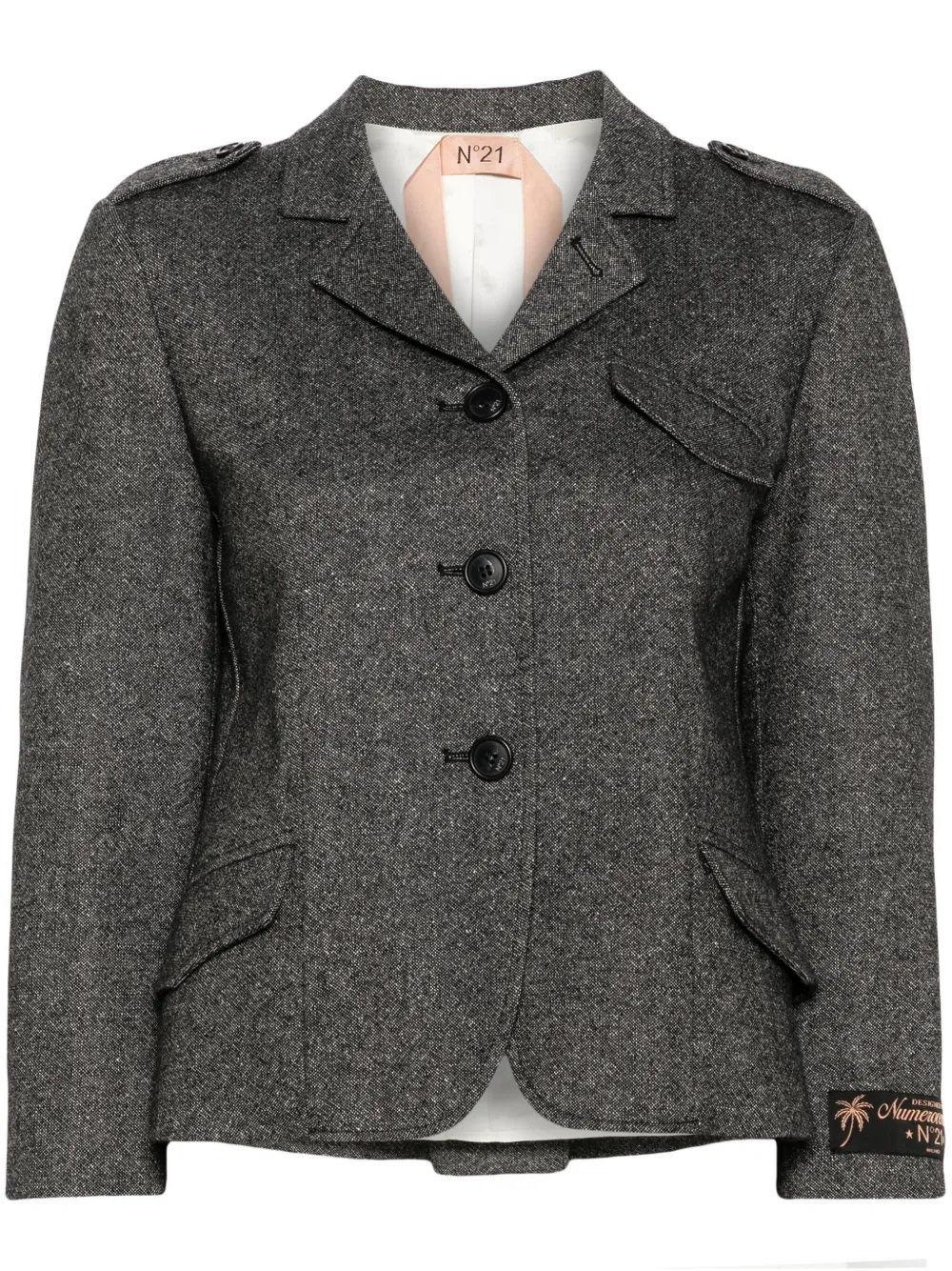 Nº21 mélange-effect jacket - Grey